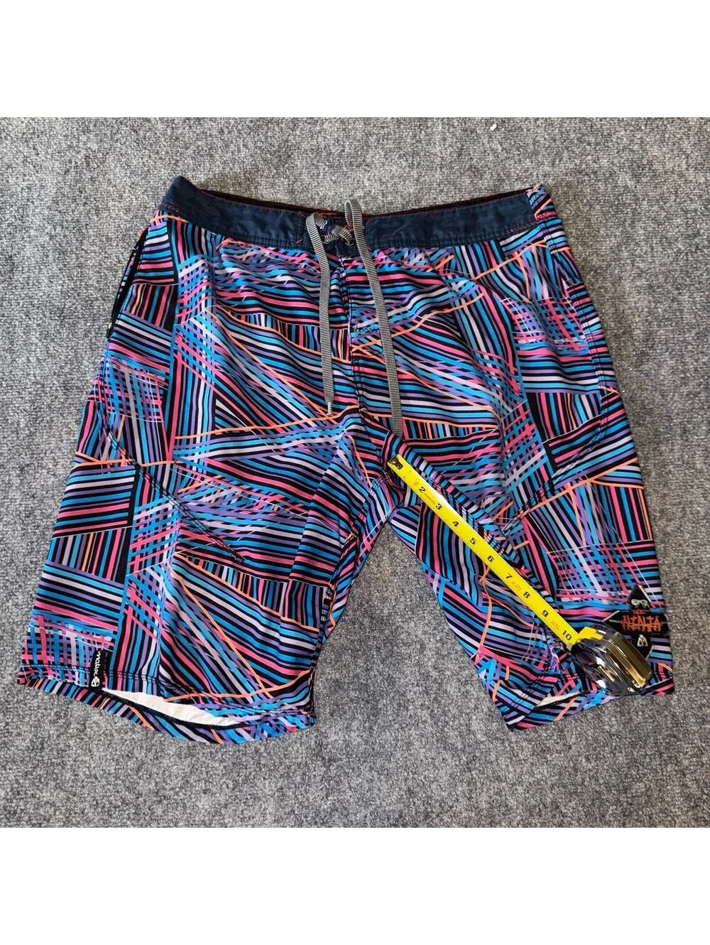The Ninja Multicolor Surf Board Shorts Mens LG Vtg y2k 90s Rare